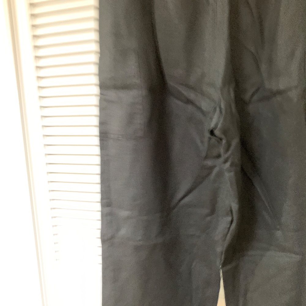 100% Linen Wide Leg Cropped Elastic Waist Pants Medium Petite Hot Cotton Brand - Picture 5 of 8